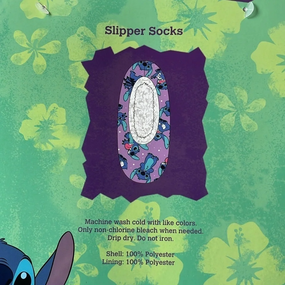 🆕 DISNEY STITCH FUZZY SLIPPER SOCKS Faux Fur Fuzzy Babba  Shoe Size 7-9.5